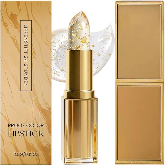 PH Adjusting Lipstick - Colour Changing pH Lipstick Balm with Gold Foil - Lightweight Moisture, Natural Pink Glow & Soft Shine for Women Daily Wear