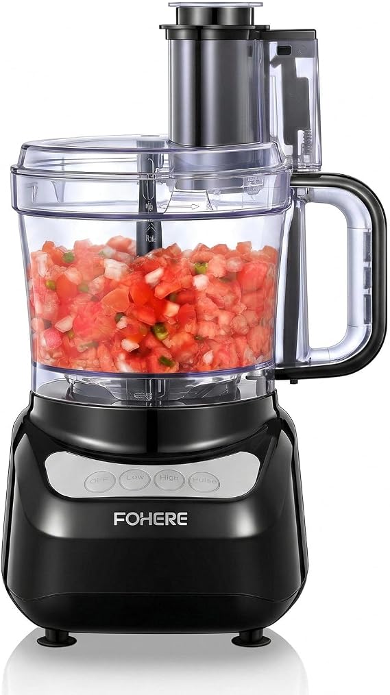 Food Processor 2.3L with 3 Speeds, 2 in 1 Feed Chute