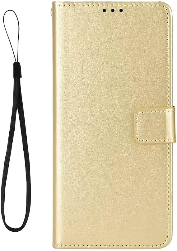 Compatible with/Replacement for ZTE Nubia Red Magic 7S Pro PU Leather Wallet Case Flip Cover BYTXFM (Gold)