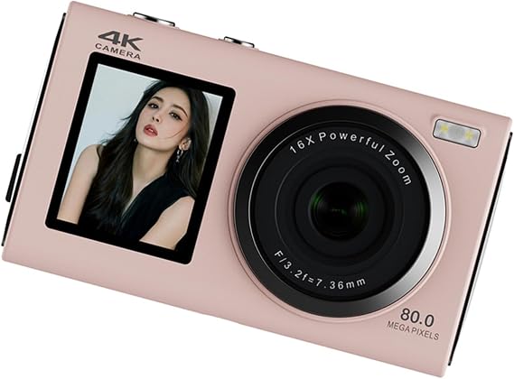 80MP 4K Digital Camera Double LCD Screen Photographer Teen Camera with Multiple Shooting Modes for Easy Operation