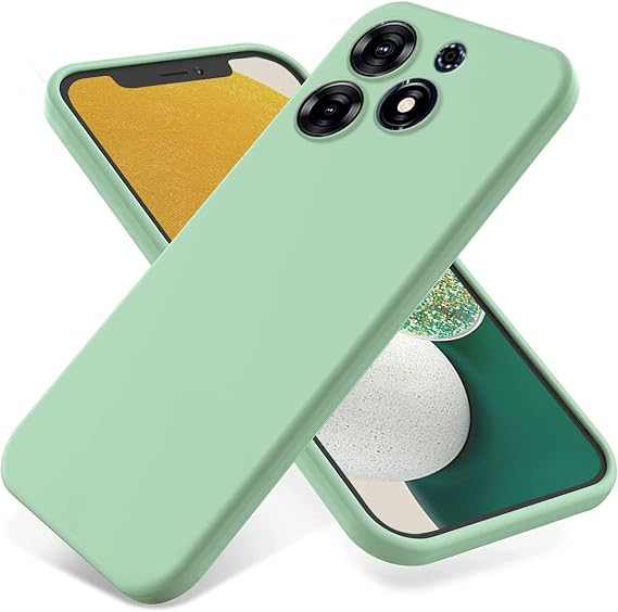 Compatible with Tecno Spark 10 Pro Case, Liquid Silicone Gel TPU Case, Gel Rubber with Microfiber Case Cover, with Suitable for Tecno Spark 10 Pro Shockproof cover (Green)