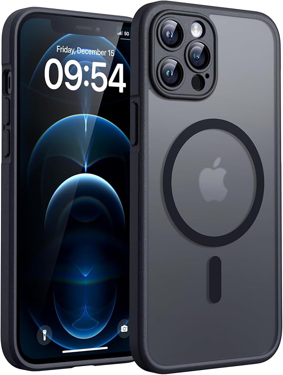 TOCOL iPhone 12 Pro MAX Case, Compatible with MagSafe, Titanium Black