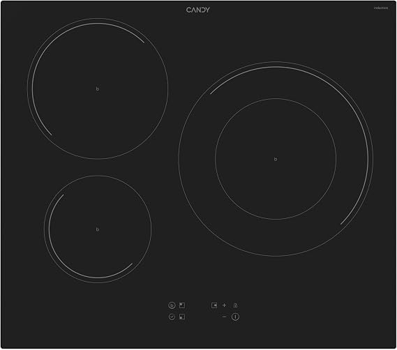 Candy CI633C/E14U, Induction Hob, 3 Zones, 60 CM, 9 Power Levels and Booster, 7.2 KW, Central Controls, Heat Indicator, Safety Lock, Overheat and Spill Alert, Black