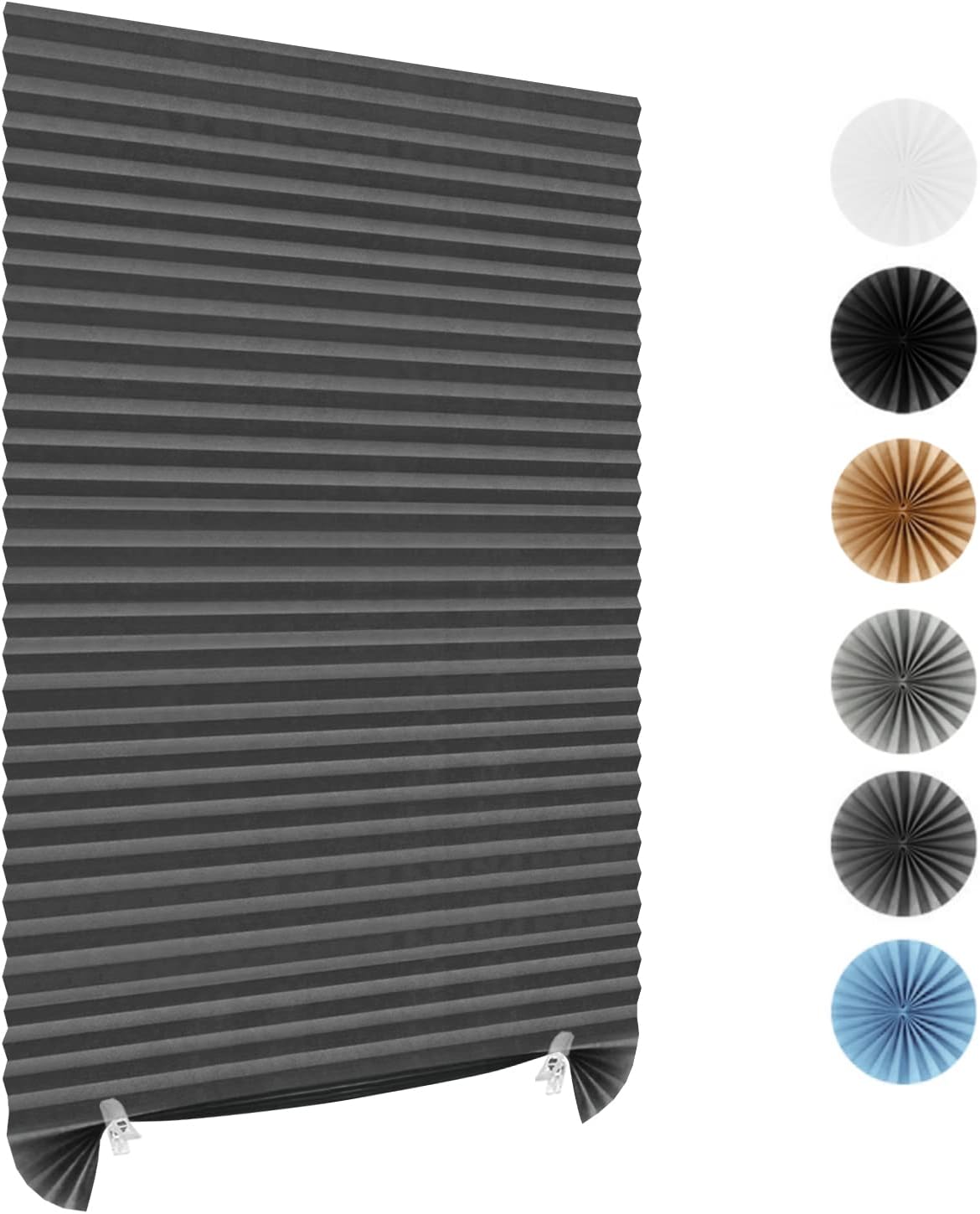 Temporary Blackout Blinds, No Drill Stick-On Curtains for Bedroom Kitchen Bathroom Windows, Thermal Privacy Protection, Easy Fit With Clips