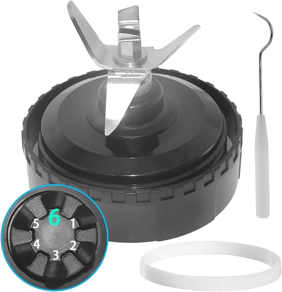 Blender Replacement Blade for Ninja Mega Kitchen System 1500W BL770, 3.35” 6 Fins Blender Blade Replacement Parts Compatible with BL660 BL740 BL770 BL780 BL773CO BL771 BL772 (ONLY fit 16oz Cups)
