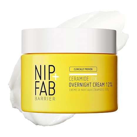 Nip + Fab Ceramide Fix Night Repair Cream - 12% Active Ingredient Complex with 5% Ceramides Squalane & Azelaic Acid - Night Cream for Skin Barrier Repair & Firming - Fragrance Free 50ml