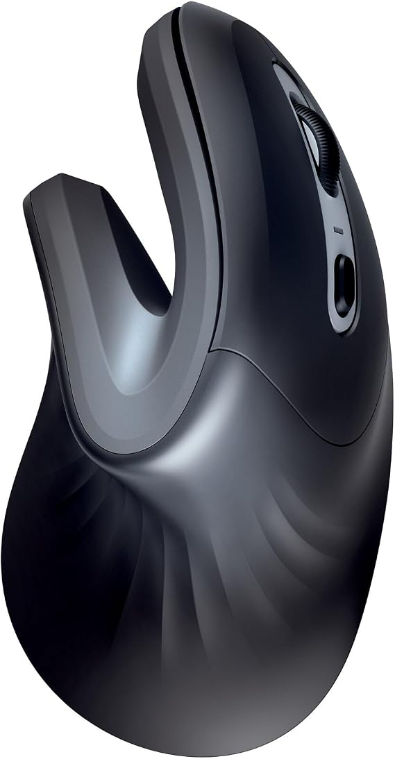 Trust 23507 Verro Ergonomik Kablosuz Fare Kablosuz Dikey Fare (60° Dikey Açı, 800-1600 DPI, 6 6 Tuş, PC ve Dizüstü Bilgisayar) Siyah | 600-1600 DPI, Sağ El Kullanıcılar için 6 Düğme, RF 2.4GHz, Dizüstü PC Mac için