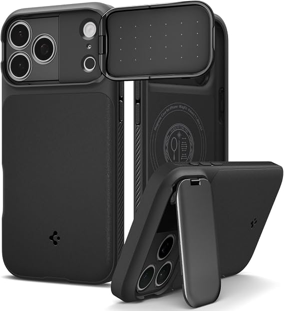 Spigen iPhone 18 Pro / 17 Pro ile Uyumlu MagSafe Kılıf Optik Armor Mag Fit Black - ACS09953