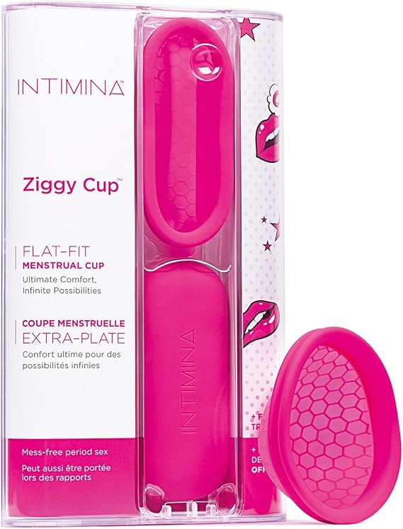 INTIMINA Ziggy Cup - Disco Menstrual Ultrafino Reutilizable con Diseño Flat-Fit, Fuchsia