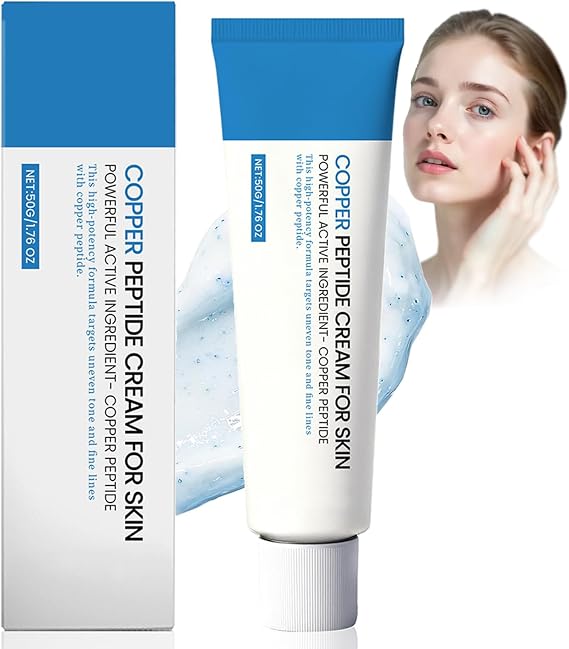 GHK-Cu Copper Peptide Face Cream, Anti-Aging Firming Moisturizer for Fine Lines & Skin Elasticity, Day & Night Cream for Mature, Dry, Sensitive Skin, 50g
