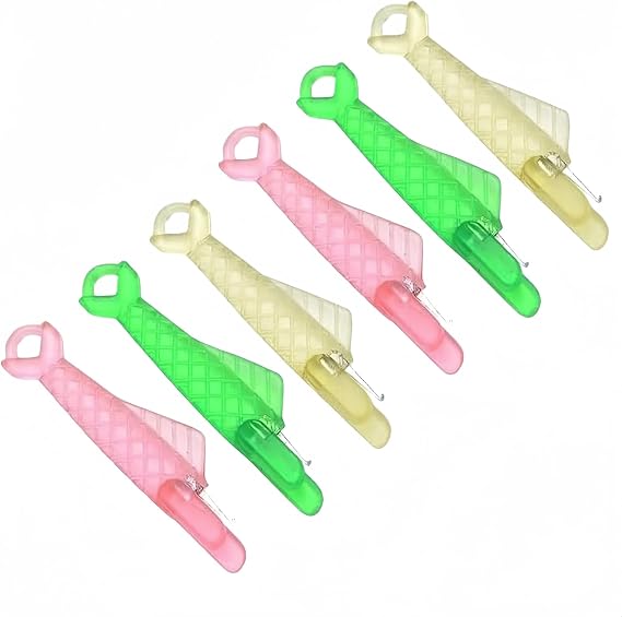 6 x Fish Mouth Sewing Machine Needle Threader Automatic Sewing Needle Threader Fish Type Needle Threader Quick Sewing Machine Loop Easy Threading Needle Threader Sewing Tools