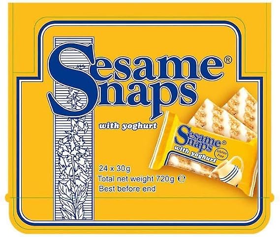Sesame Snaps 30g | Suitable for vegetarians | Gluten free | (48 Pack, Yogurt)