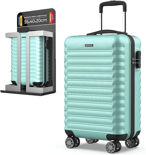 NUMADA - Maleta de Viaje Cabina 55x36x19cm (30L) Upfly XS con Cierre de Combinación y 4 Ruedas Dobles 360. Maleta de Mano Rígida Resistente, Ligera con Interior Compartimentado