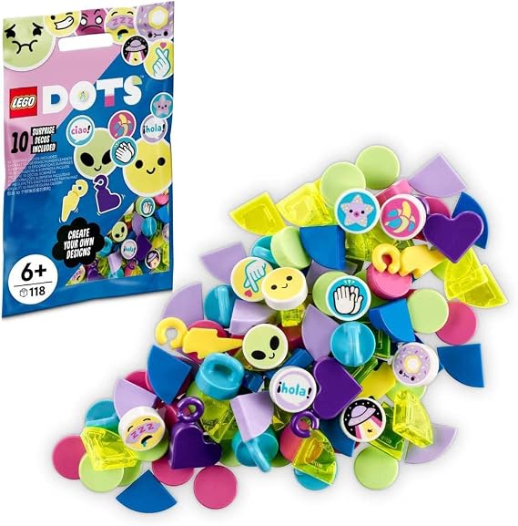 LEGO® DOTS Ekstra DOTS – Seri 6 41946-6 Yaş ve Üzeri için Karolu Kendin Yap Oyuncak Yapım Seti (118 Parça)