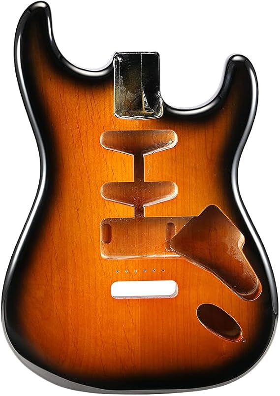 Electric Guitar Body Alder S-S-H Body for Fender Stratocaster Style Electric Guitar Replacement Accessory DIY, Sunset Yellow，GSB25A