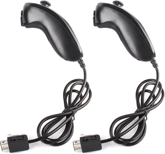 Wii Nunchuck Controller Nunchuck Controllers for Nintendo Wii Video Game Black 2Pack