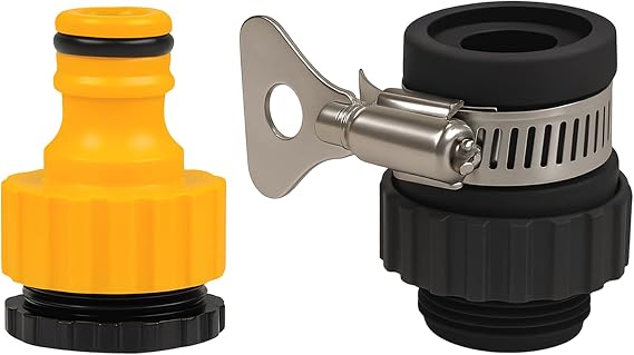 Universal Tap Connector for Hose Pipe,Adjustable Mixer Tap Hose Connector with Tight Fit Clamp, Universal Hose Tap Connector Adapter for Indoor & Outdoor Water Use