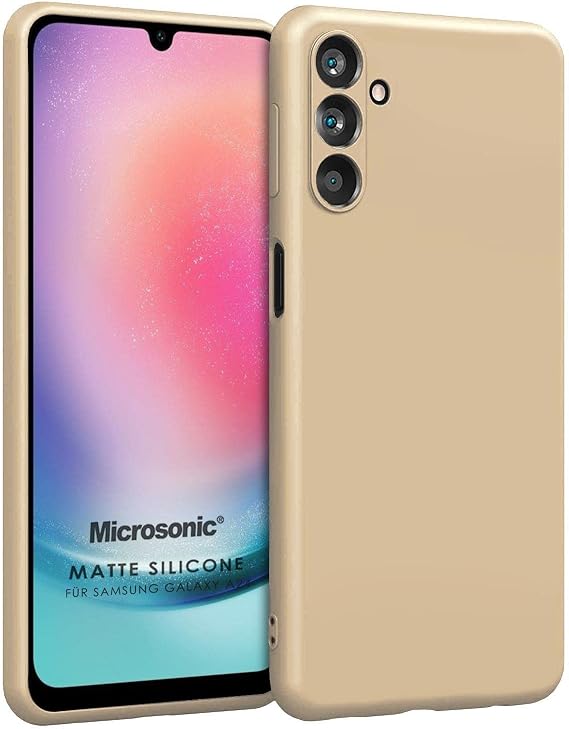 Microsonic Matte Silicone Samsung Galaxy M34 5G için Kılıf Gold [Galaxy M34 5G ile Uyumlu Kılıf - Gold]