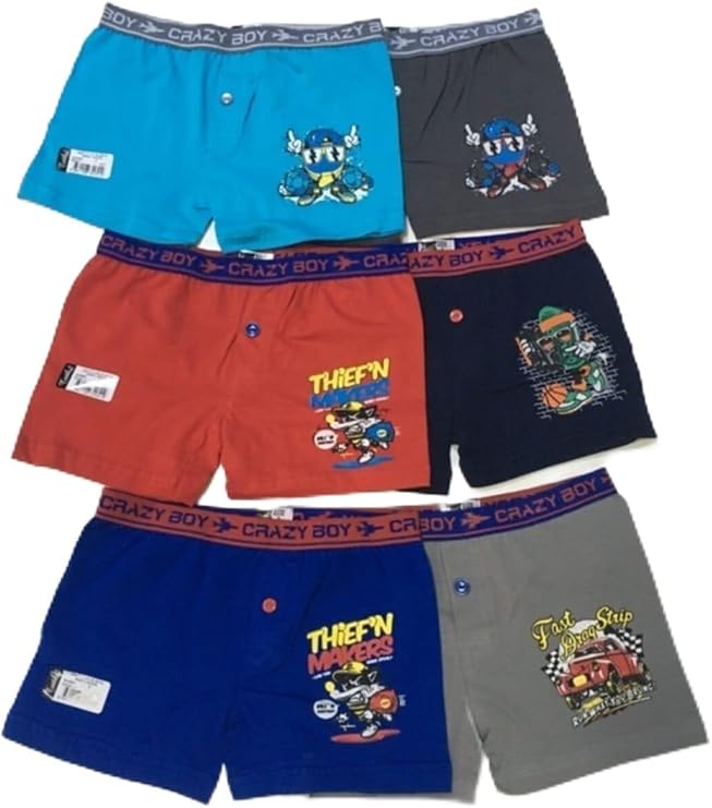 Tutku-6'lı Erkek Çocuk Elastan Baskılı Boxer 0253