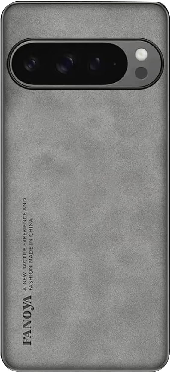 Microcase Google Pixel 10 için Luxury Leather Series Deri Desenli Plastik Koruma Kılıf - AL8125 (Gri)
