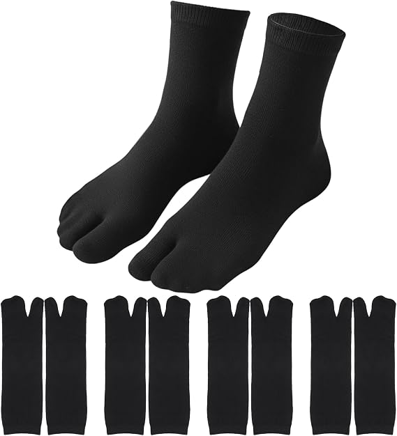 TIESOME 4 Pairs Tabi Socks, Tabi Split Toe Flip Flop Socks for Women