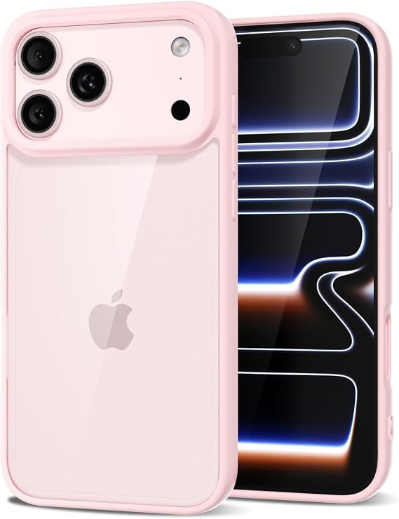 LoeoeL for iPhone 17 Pro Max/ 18 Pro Max Case Clear, Transparent Hybrid iPhone 17 Pro Max/ 18 Pro Max Phone Case [Hard Plastic & Soft Silicone Bumper] Acrylic Non Yellowing Thin Slim Cover, Light Pink