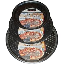 Paslanmaz Çelik 3 Boy Delikli Pizza Tepsisi 28-32-36 Cm