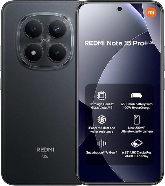 Redmi Note 15 Pro+ 5G Black 12GB 512GB [Energy Class B]
