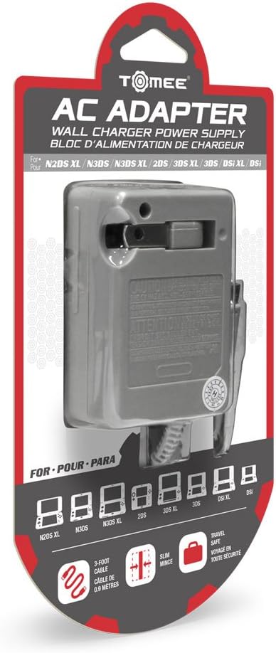 Tomee 3DS Charger for Nintendo 3DS/ 3DS XL/ 2DS/ DSi/Dsi XL and New Nintendo 3DS AC Adapter 100-245V Wall Plug Adapter