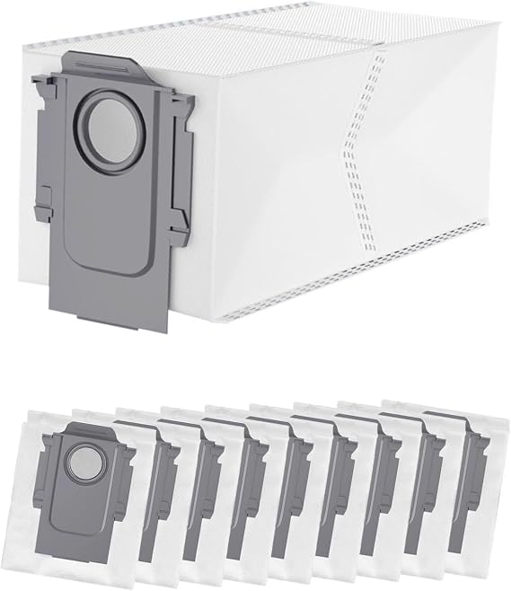 Roborock Q Revo/Qrevo Pro/QrevoMaxV/Qrevo Curv/s8 MaxVUltra/S8Max Ultra/Qrevo Edge/Qrevo S/Qrevo Plus/QreVo Master/Orevo Slim için 10 adet elektrikli süpürge torbası