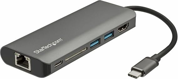 StarTech 6-in-1 USB-C Travel Dock, 4K HDMI, 60W PD 3.0, 3x USB-A, SD, GbE