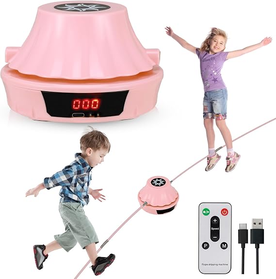 Smart Jump Rope Machine, Wireless Skipping Rope with Counter for Adults Kids, Smart Skipping Rope with Remote Control, 1-10 Speed Level Adjustment, LED Screen Kids Gym Equipment for Women/Men/Kids