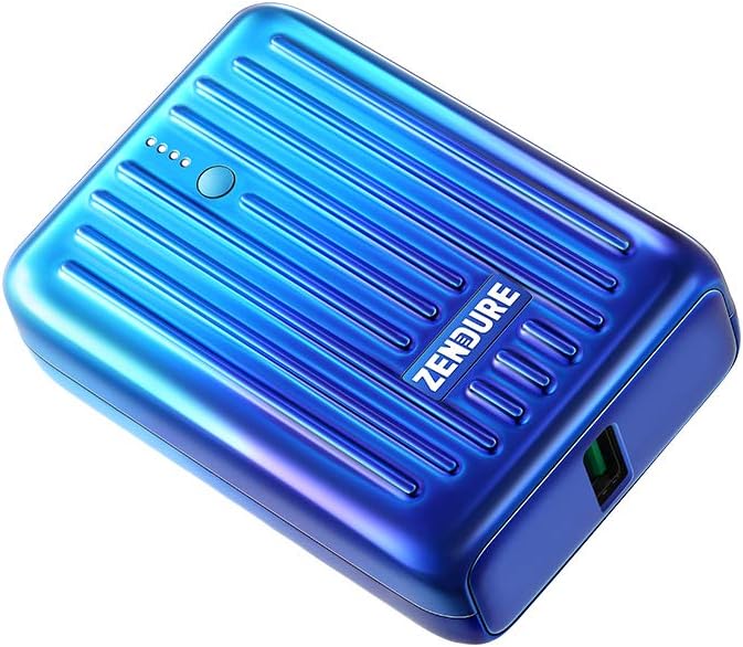 Zendure Supermini 10,000 mAh USB-C Powerbank 18 W Power Delivery, super small external battery, with fast charging, iPhone, Samsung Galaxy, Huawei, Nintendo Switch etc. for, blue