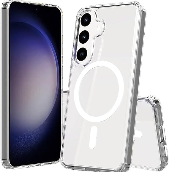 coverzone Case compatible with Samsung Galaxy S24 Plus Nitro Anti Shock Transparent Corners compatible with Magsafe with Wireless Charging Feature Ultra Thick Transparent Case with Airbag Protection
