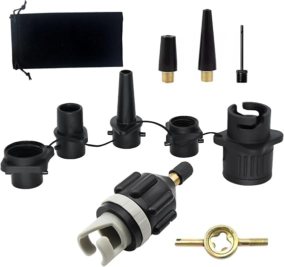Paddle Surf Mattress Inflator Adapter,8 Adapter Compressor Valve Set,Accessories Paddle Surf Kayak Inflatable Boat Inflatable Boat Inflatable Equipment