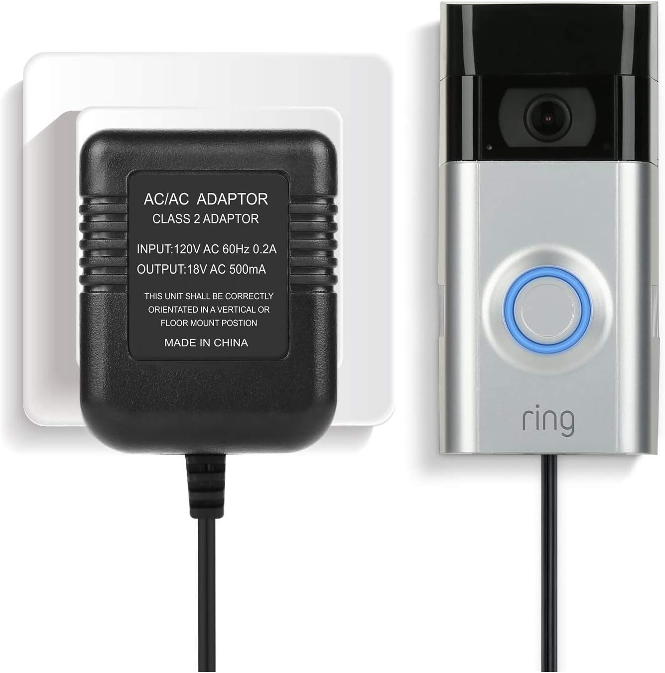 Power Adapter - MKA-411600800 - Video Doorbell Power Supply for The Ring Video Doorbell, Ring Video Doorbell 2 & Ring Video Doorbell Pro, Power Supply, Adapter, Battery Charger