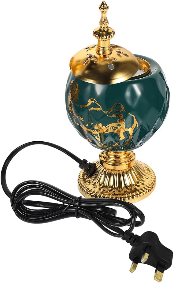 Amosfun Electric Incense Burner Green Uk Plug 230V