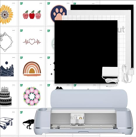 Shayaku Cricut Maker 3 & Digital Content Library Bundle - Includes 30 images in Design Space App - Smart Cutting Machine, 2X Faster & 10X Cutting Force, Cuts 300+ Materials, Blue