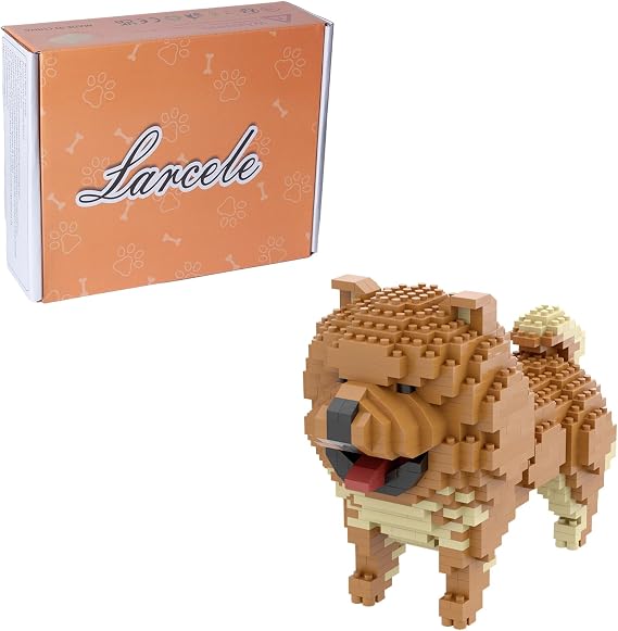 Larcele Mini Building Blocks Animal Set, DIY Micro 3D Building Toy Bricks,768 pcs KLJM-05 (Chow)