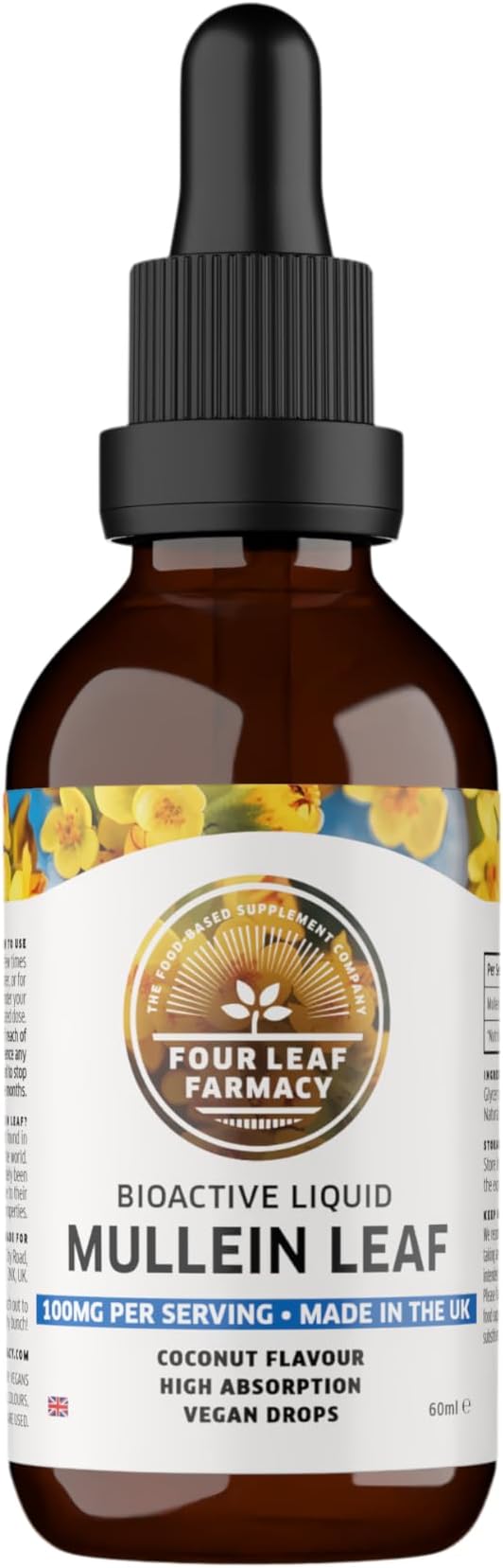 Mullein Leaf Extract for Lungs - Made in UK - 60,000mg High Strength Liquid Mullein Leaf - Mullein Drops