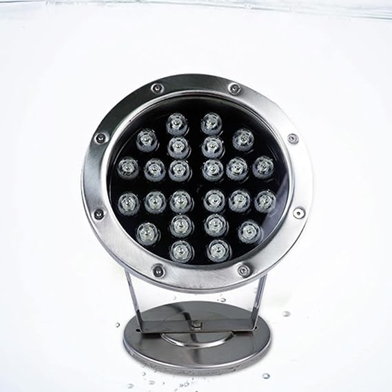 Submersible LED Pool Lights - 12V Stainless Steel Pond Landscape Lights, IP68 Waterproof Spotlight Colorful Scene Ring Fountain Light, 8 Light Colors Pool Side Lights [Energy Class A]
