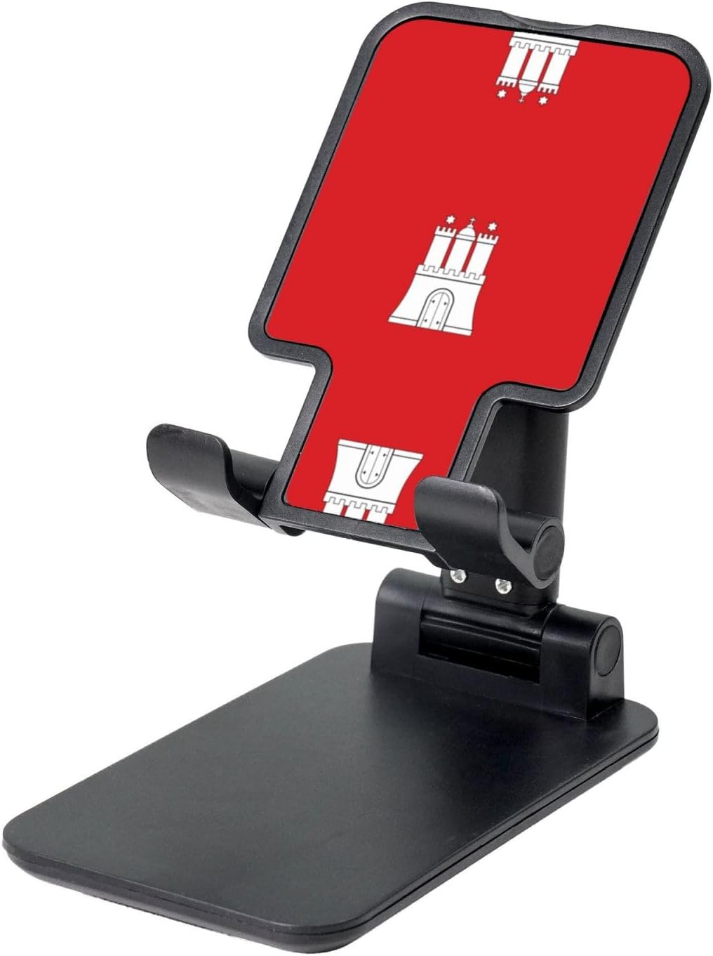 The Hamburg Flag Universal Cell Phone Holder - Adjustable Desk Phone Stand for Office Home & Travel Black