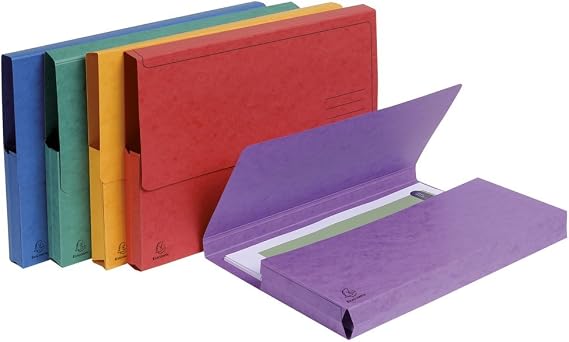 Exacompta 5 pocket folders with gusset assorted
