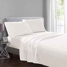 Yorkshire Bedding Flat Sheet King Size 100% Egyptian Cotton 200 Thread Count Hotel Quality Cream Bed Sheets (270 cm x 298 cm)