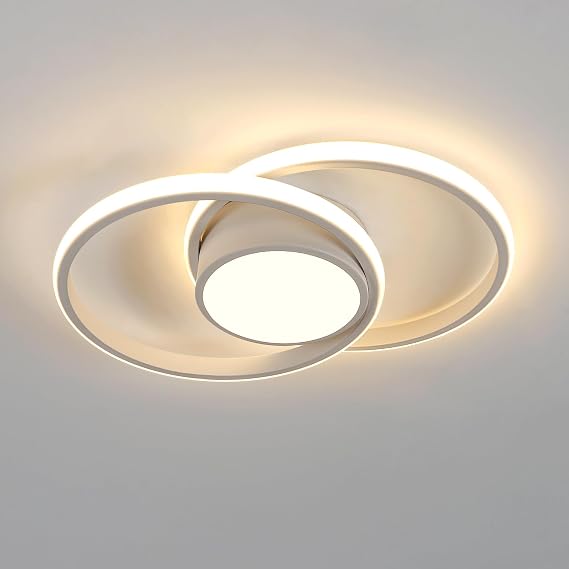 Comely LED Ceiling Lights, Modern LED Ceiling Lights 42W 3084LM, Warm White 3000K, Round Ceiling Lighting for Bedroom Hallway Balcony Corridor (White) (Dia 40cm) [Energy Class E]