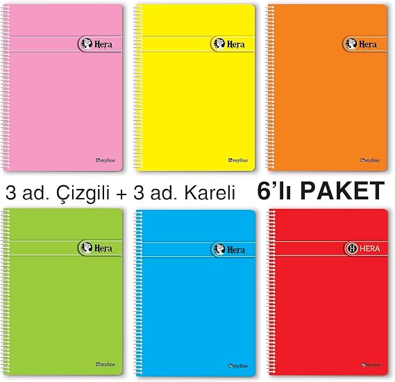 Etika A5 Spiralli Okul Defteri - 6’lı Paket