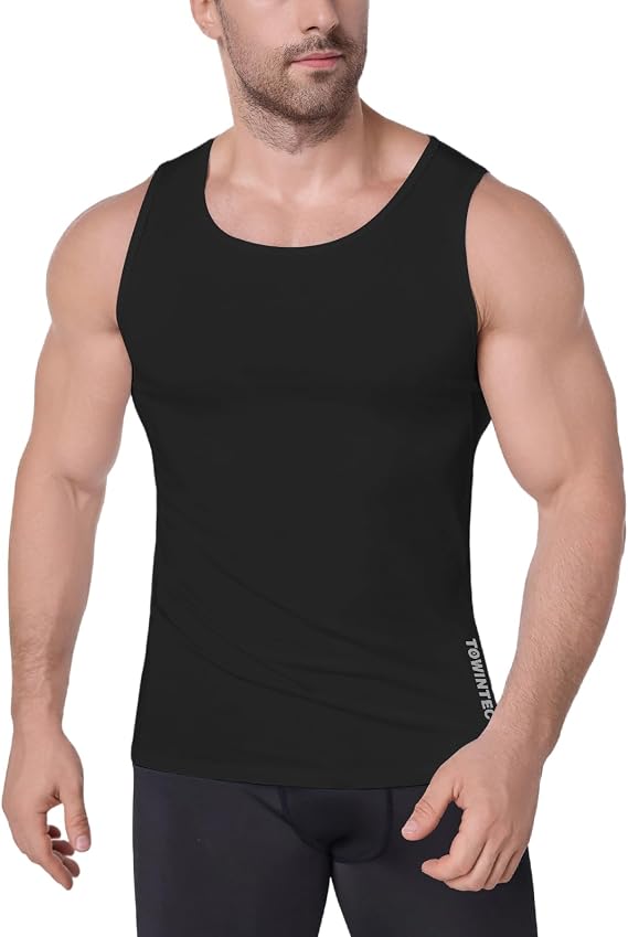 Compression Shirt Men Sleeveless Athletic Tank Top Slim Vest Workout Base Layer Undershirt Sport Muscle Gym Shirts