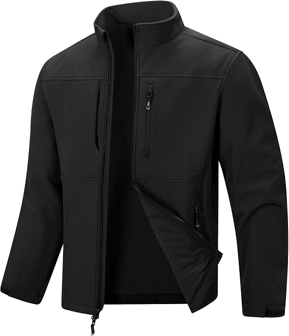 33,000ft Men's Softshell Jacket Waterproof Golf Jackets Warm Fleece Jackets