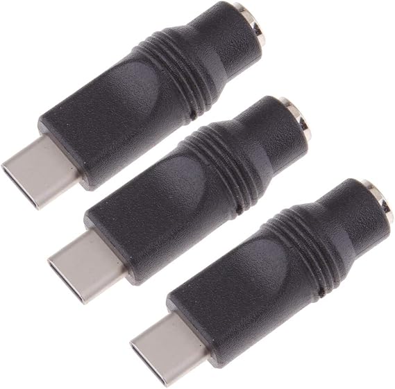 3x DC Power Adapter USB Male to 5.5x2.1mm Female Compact Converter for Charging Electronic Devices Suitable for Laptop Computer Home