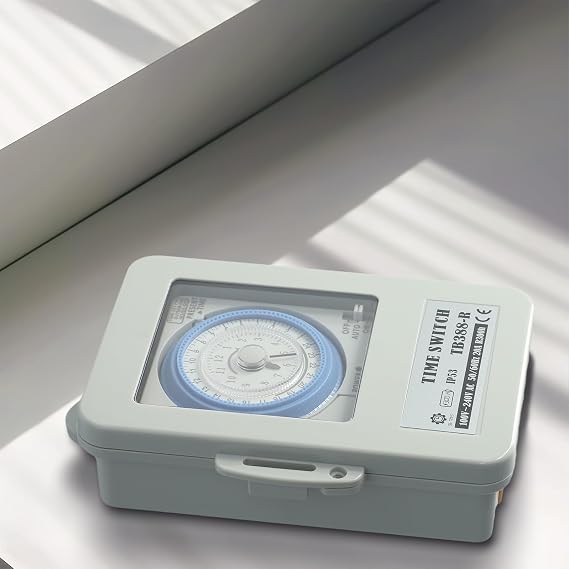 Mechanical Timer Switch, 24 Hour Programmable Timer, 20A Heavy Duty Timer for Water Heater, Street Lamp, Irrigation System, AC100-250V
